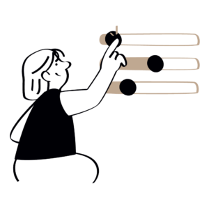 バーをスライドする女性のイラスト