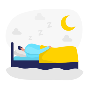 ぐっすり眠る男性のイラスト